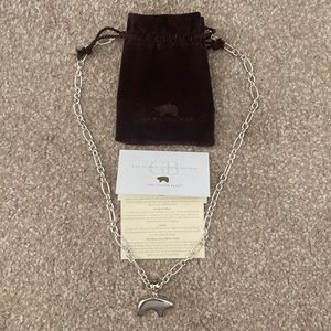Sterling silver big bear necklace